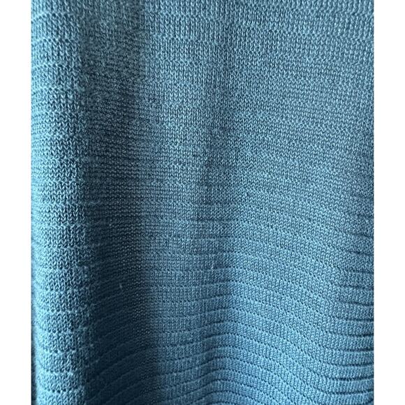 Eileen Fisher Linen Blend Knit Cardigan Women's Size Medium Open Front Teal - Picture 6 of 9